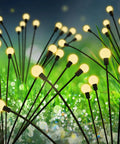 4 Pack 10 LED Solar Firefly Lights Upgraded Outdoor Garden Pathway Decor IP65 Waterproof Warm White Swaying Lights in grass