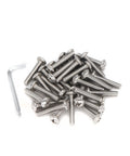 binifiMux 20 pcs 1/4-20 x 2 in round-head Phillips stainless steel machine screws, 304, plain finish