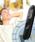 Woman enjoying music with 8GB USB MP3 Player With FM Radio Expandable To 32GB, Lossless Sound Quality for sports and jogging