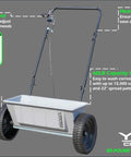 60 Pound Walk Behind Drop Spreader With 15000 Square Feet Coverage Adjustable Drop Rate Durable Composite Hopper