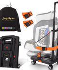 Portable Car Seat Dolly for Travel Foldable Hand Truck with 110 Lb Capacity 4 Straps No Assembly Airport Ready Luggage Trolley