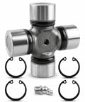 Beefy Universal Joint Kit For Tractor Driveshaft With Needle Bearing 441M showing alloy steel body, snap rings, and grease fitting