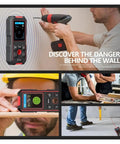Total Slamdunk 3 In 1 Stud Finder Wall Scanner pairs laser distance measuring with pro level detection, showcased in DIY tasks.