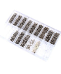 Eyewear Repair Kit For Glasses And Sunglasses With Stainless Steel Screws And All In One Tools in clear plastic case