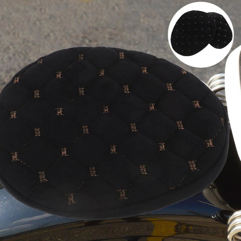 Winter Warm Plush Motorcycle Seat Cover For Electric Scooters And Motorcycles Black Insulated Saddle Cushion Padding on seat.