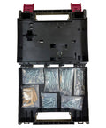 Twin Pocket Hole Jig Kit System 200 packaging with screws and accessories displayed inside a black case