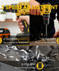 Cordless 20V Drill Kit With 2 Speed Settings, 30 Nm Torque, Three Eighths Inch Keyless Chuck in action on wood and metal surfaces