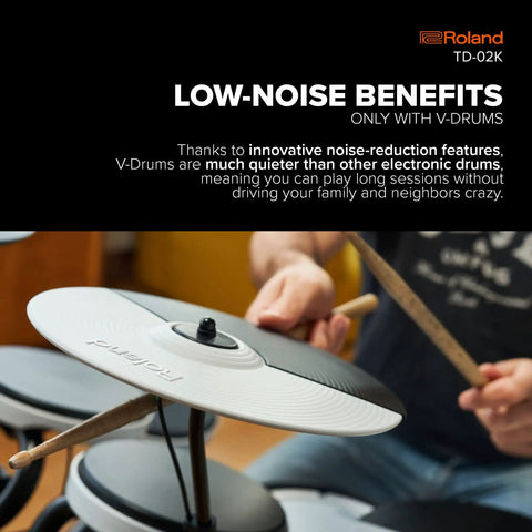 Dope Entry Level Electronic Drum Kit With Expressive Playability, showing noise-reducing pads and V-Drums style benefits
