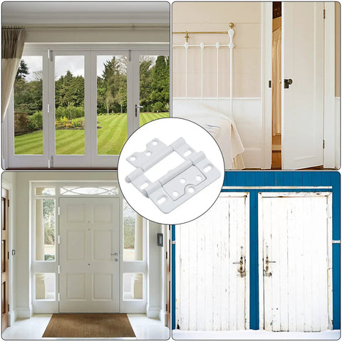 Ten Pack White 3 Inch Non Mortise Shutter Hinges For Screen Doors And Cabinets Easy To Install With Screws Included