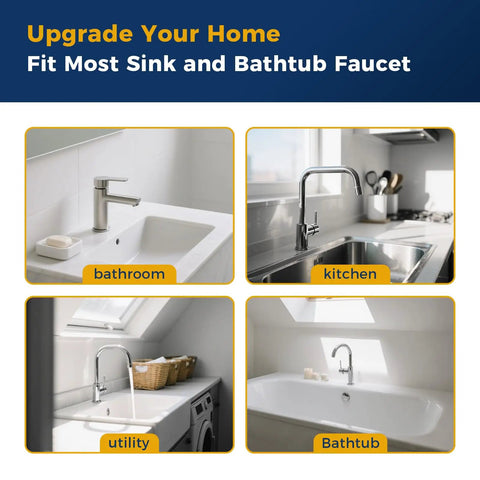 Various faucets for Faucet Sprayer Attachment With On Off Switch Four Modes Converts Any Sink Or Tub Faucet Into A Versatile Sprayer