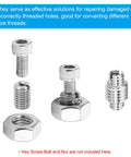 PATIKIL thread adapters sleeve reducing nut, 2 pcs, M20xM16x20mm, male-to-female, stainless steel, silver