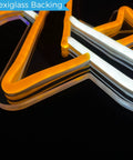 Close-up of Zelda Sword Neon Sign LED Light For Gaming Room Decor Lit Neon Wall Mount USB Powered; visible yellow and white glow
