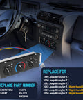 AC Heater Control Panel With Blower Motor Switch For 1999 2000 2001 2002 2003 2004 Jeep Wrangler TJ Right Hand Drive Climate Control Replacement 55037473AB BL101 HS373 displayed in vehicle interior