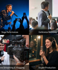 Wireless XLR Mic System For Dynamic Mics With Plug-On Transmitter And Receiver, 100ft Range, used in various professional settings