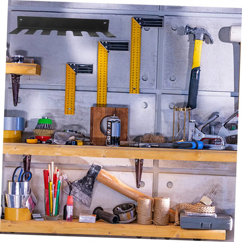 Badass Heavy Duty Wall Mount Garage Tool Shelf Solid Iron Storage Rack Saves Vertical Space Multi Functional Organizer with tools