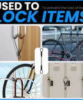 PVC Coated Stainless Steel Braided Wire Rope Lanyard With End Loops 3mm Diameter used to lock bike, lockers, and door
