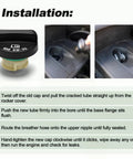 Installation guide for Filler Tube And Cap With O Ring Gasket Seal Kit For 2.4L GM Engines In Buick Lacrosse Regal Verano Chevy.
