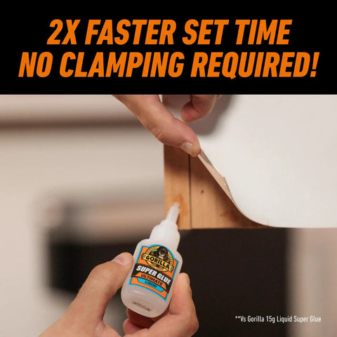 Person applying Ultimate Clear Super Glue 15 Grams Heavy Duty Fast Set Bond for Quick Fixes and Home Repairs with Anti Clog Cap.