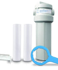 Whole House Water Filtration Kit With Built In Bypass Valve, Durable Filter Housing, Three 50 Micron Sediment Filters, Mounting Bracket, Wrench