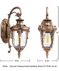 Outdoor Wall Light With Dusk To Dawn Sensor In Gold Weatherproof Exterior Wall Mount Sconce For Entrance Porch Garage