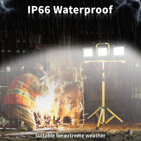 LED Light Work Stand With 21000LM Portable Job Site Lighting For Construction And Garage Workshops Retractable Tripod in rain