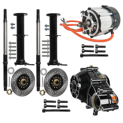 Beast 72V 1500W Electric Brushless Differential Motor With 40 Inch Rear Axle Shaft Kit And 4 Stud Wheel Hub components