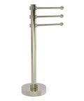 Vanity Top 3 Swing Arm Guest Towel Holder With Dotted Accents In Polished Nickel Finish Heavy Solid Brass Build
