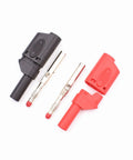 Fully Insulated 4Mm Banana Plugs Male Stackable Connectors with adapters in black and red for multimeter test leads and probes