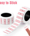 Go-To 30,000 Price Gun Labels Pack With 60 Rolls Price Tag Stickers showing two rolls with red lines and text 'Easy to Stick'