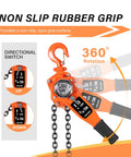 Three Quarter Ton Manual Lever Hoist Come Along With 1650Lbs Capacity showcasing 360 rotation and non-slip grip