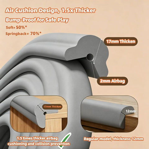 Gotta Keep The Kiddos Safe With These Rock Solid Baby Proof Edge Protectors featuring 17mm thick air cushion foam design.