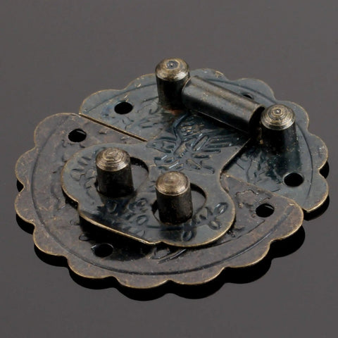 Antique Brass Hasp Lock For Vintage Boxes And Jewelry Boxes, 40mm Iron Door Latch With Screws in decorative retro design