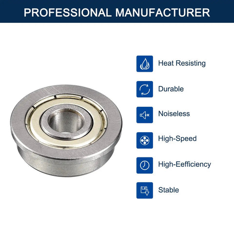 F623ZZ Flanged Ball Bearing 3mm Inner Diameter 10mm Outer Diameter 4mm Width Miniature Deep Groove Double Metal Shielded Pre Lubed Chrome Steel GCr15 ABEC 1 High Precision Pack of 10, shielded bearing close-up