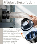 Magnetic Dust Collector System For 4 Inch Woodworking Shop Vacuums With hose connected to equipment and view of couplers.