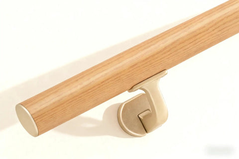 Built Tough Lifetime Rust Free Aluminum Handrail For Indoor Stairs And Backyard Decks No Sweat 5Ft Wall Mount with smooth cherry finish.