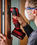 Person using Cordless Oscillating Multi Tool With Accessories 18V Power X Change Brushless For Cutting Sanding And Scraping Wood
