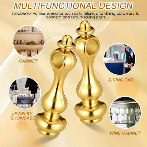 Rock Solid Eight Piece Brass Gallery Rails Kit Featuring Heavy Duty Metal Spindle Connectors And Exact Screw Matchups Perfect For Sprucing Up Kitchen Cabinets Display Shelving And Creating A Slick Modern Look At Home