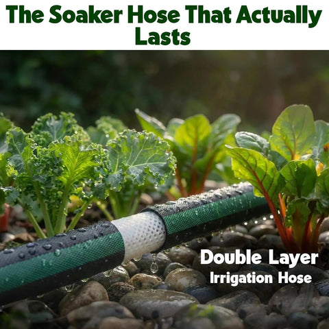 Flat Soaker Hose 50ft For Garden Beds And Lawns With Quick Connect Heavy Duty Leakproof Drip System For Trees Veggies