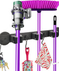 Heavy Duty Magnetic Mop Broom Holder With Swivel Hooks For Cleaning Tools Neodymium Magnet Mount Tool Hanger No Slip Storage Rack