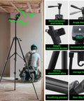 16 Line Laser Level With Tripod Pro Grade 51 Inch Aluminum Tripod Included 360 Degree Self Leveling Laser Level For Fast Accurate Layouts In Framing Tiling Cabinets And DIY Projects, with tripod and adjustment features