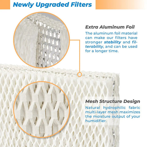 4 Pack WF813 Humidifier Filter Replacement, aluminum foil detail and hydrophilic fabric mesh design for long-lasting use