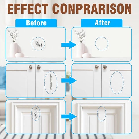 Before and after comparison showing effectiveness of White Touch Up Paint Pen, Multi Surface Quick Dry Porcelain White For Dresser, Door, Floor, Cabinet, Appliance And Bathtub, 1 Fl Oz, High Gloss Finish For Scratches And Spots, DIY Friendly No Mess.