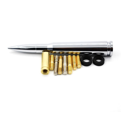 Stubby Antenna Mast 50 Cal Style Track Antenna Delete Replacement for Ford F Series RAM GMC Chevy, aluminum parts