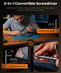 2-in-1 Convertible Screwdriver in use for repairs, showcasing straight drive and L-type wrench modes, compact precision tool.