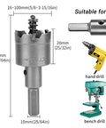 Pro Grade 23 Piece Carbide Hole Saw Kit With Pilot Bits From 5/8 to 4 Inch Set for Metal Wood Plastic Stainless Steel with drill compatibility diagram