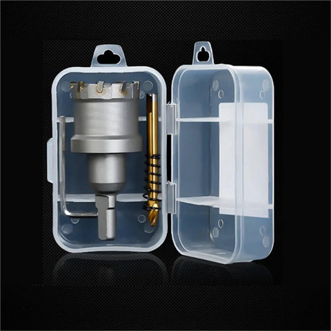 Knockout Tool 61Mm Carbide Cobalt Hole Saw Drill Bit Heavy Duty Core Cutter For Stainless Steel Wood Iron Metal Cutting Built Tough For Any Job in storage case.