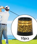 10 Pack Gold Golf Iron Ferrules For Tapered 0.370 Shaft Inner Glitter Finish High Gloss Easy Install Replacement Ferrules