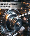 Grease Gun Needle Tip Kit 7 Piece Set With 5 Needle Nozzles 1 Dispenser And 1 Rubber Nipple Adapter For Narrow Spaces Precision Lubrication Tool Set For Tight Spots And Hard To Reach Joints in use on machinery gear