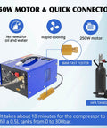 Portable PCP Air Compressor 4500 Psi 30 MPa Water And Oil Free Air Pump with 250W motor and quick connector