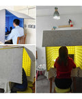 Portable Desktop Soundproof Vocal Booth And Mic Isolation Shield Kills Room Echo Flat Using Dense Acoustic Foam For Clean Vocals And Tight Streaming Setups Daily in home office setup.